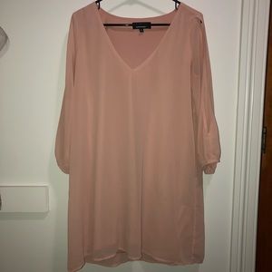 Lulus Long Sleeve Blush Shift Dress